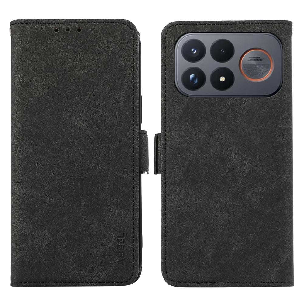 ABEEL For Xiaomi Poco F9 Ultra 5G  /  Redmi K100 Pro Max 5G (China) Case PU Leather Folio Stand View RFID Blocking Phone Cover