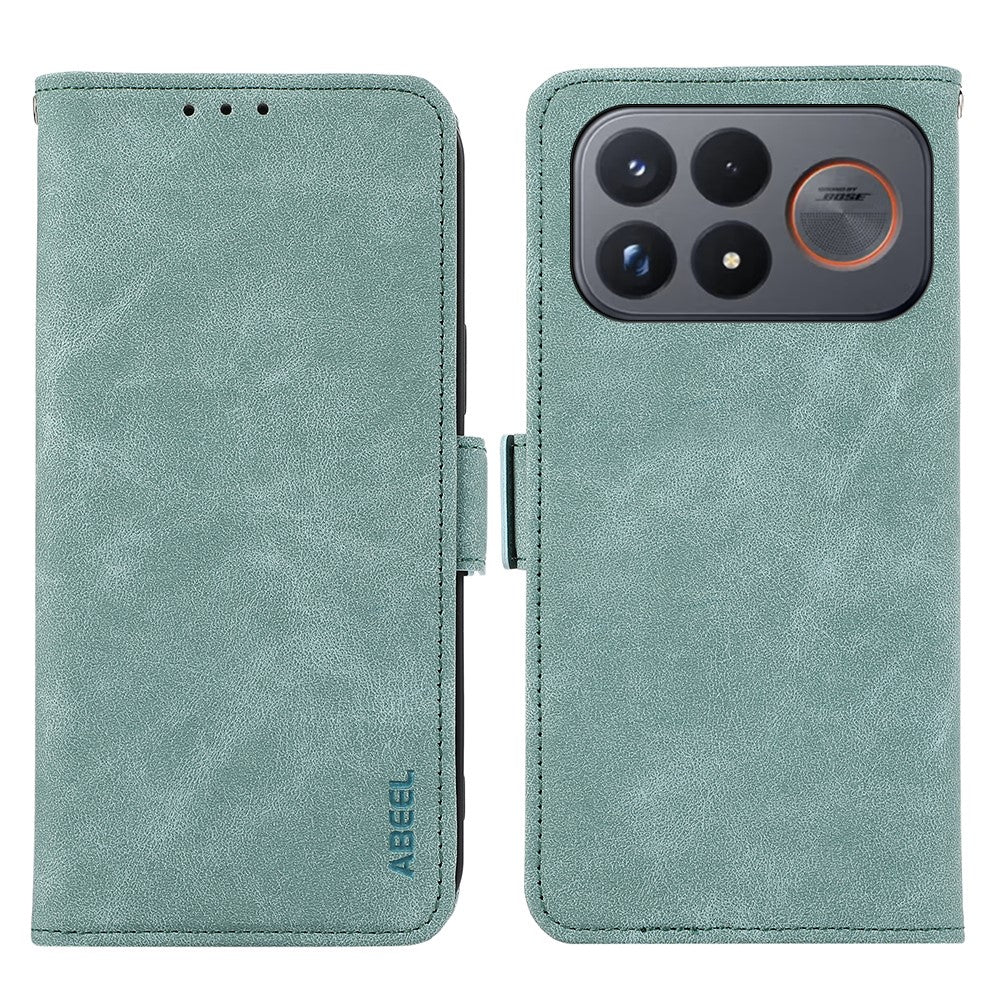ABEEL For Xiaomi Poco F9 Ultra 5G  /  Redmi K100 Pro Max 5G (China) Case PU Leather Folio Stand View RFID Blocking Phone Cover