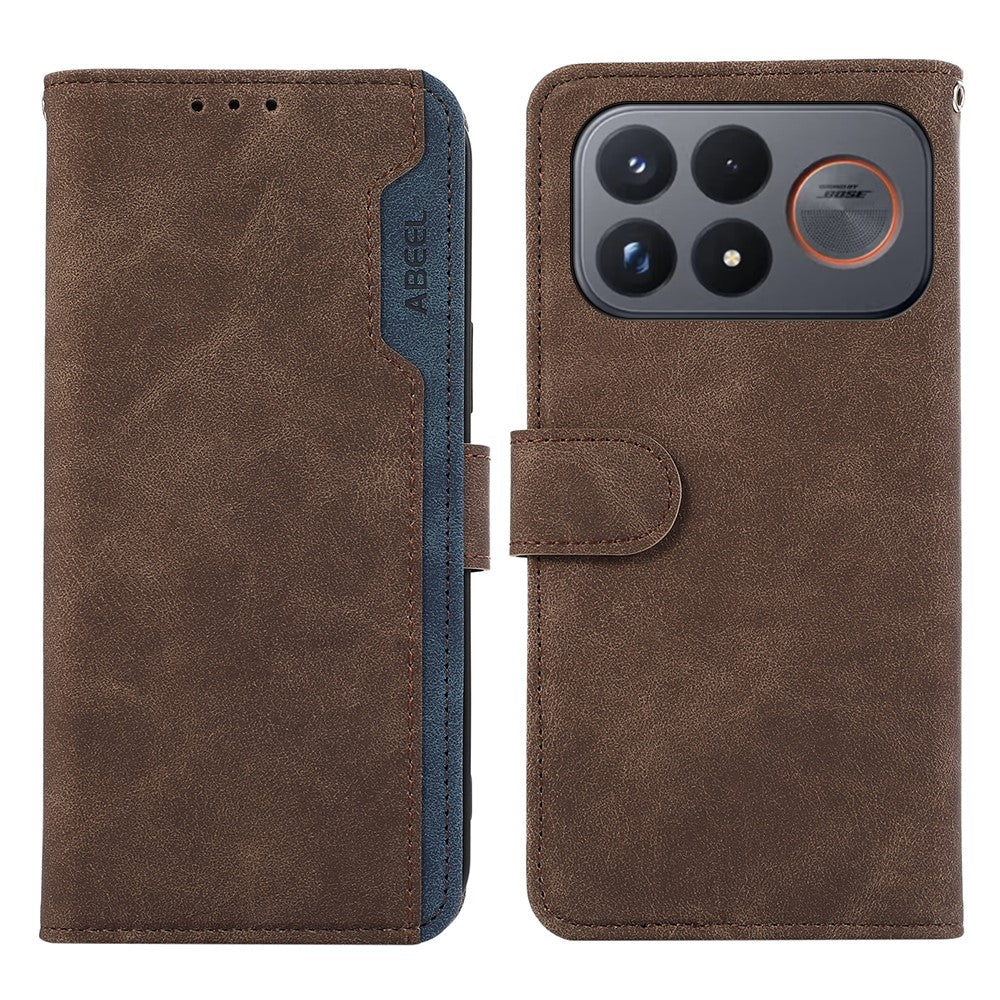ABEEL For Xiaomi Poco F9 Ultra 5G  /  Redmi K100 Pro Max 5G (China) Case Color Splicing Leather Flip Phone Cover RFID Blocking