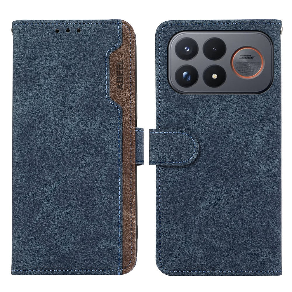 ABEEL For Xiaomi Poco F9 Ultra 5G  /  Redmi K100 Pro Max 5G (China) Case Color Splicing Leather Flip Phone Cover RFID Blocking