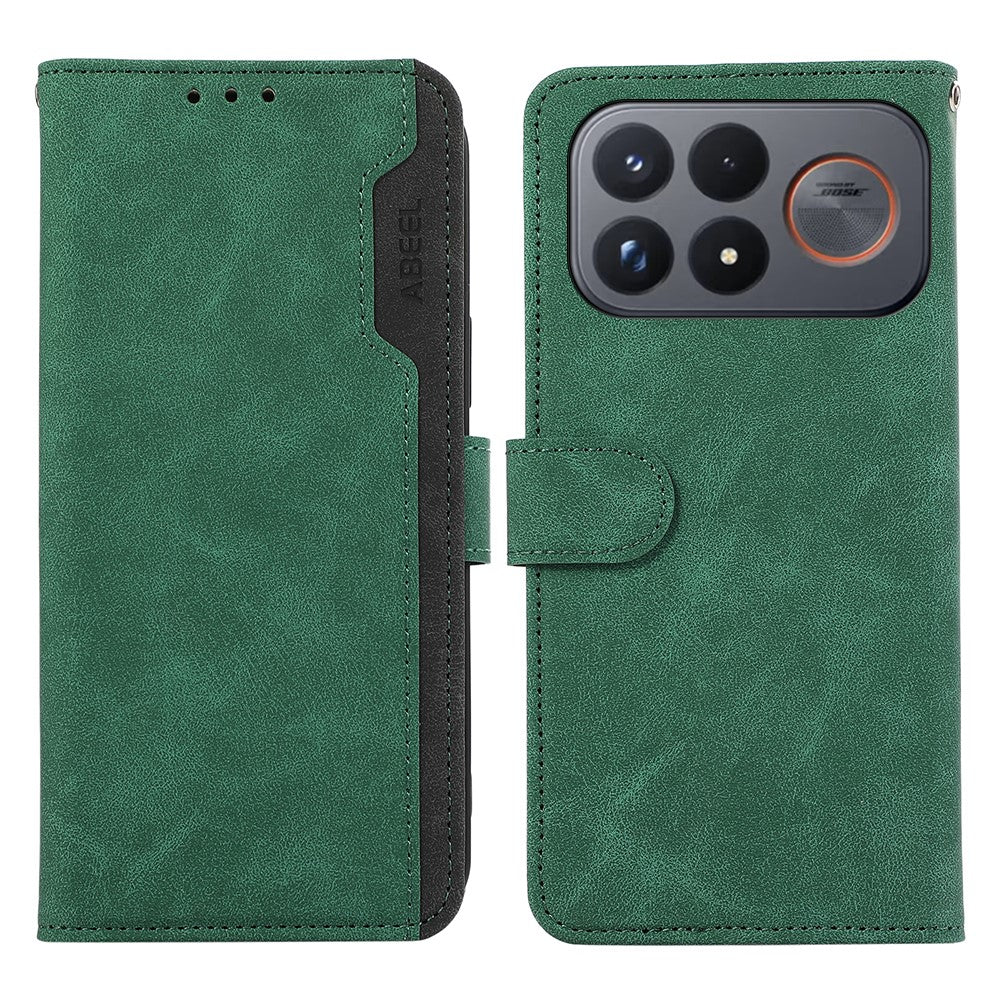 ABEEL For Xiaomi Poco F9 Ultra 5G  /  Redmi K100 Pro Max 5G (China) Case Color Splicing Leather Flip Phone Cover RFID Blocking