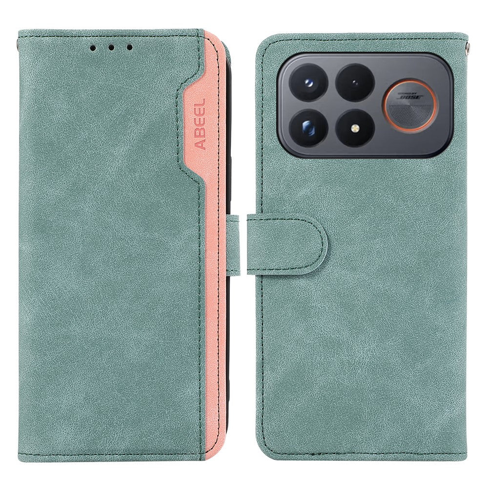 ABEEL For Xiaomi Poco F9 Ultra 5G  /  Redmi K100 Pro Max 5G (China) Case Color Splicing Leather Flip Phone Cover RFID Blocking