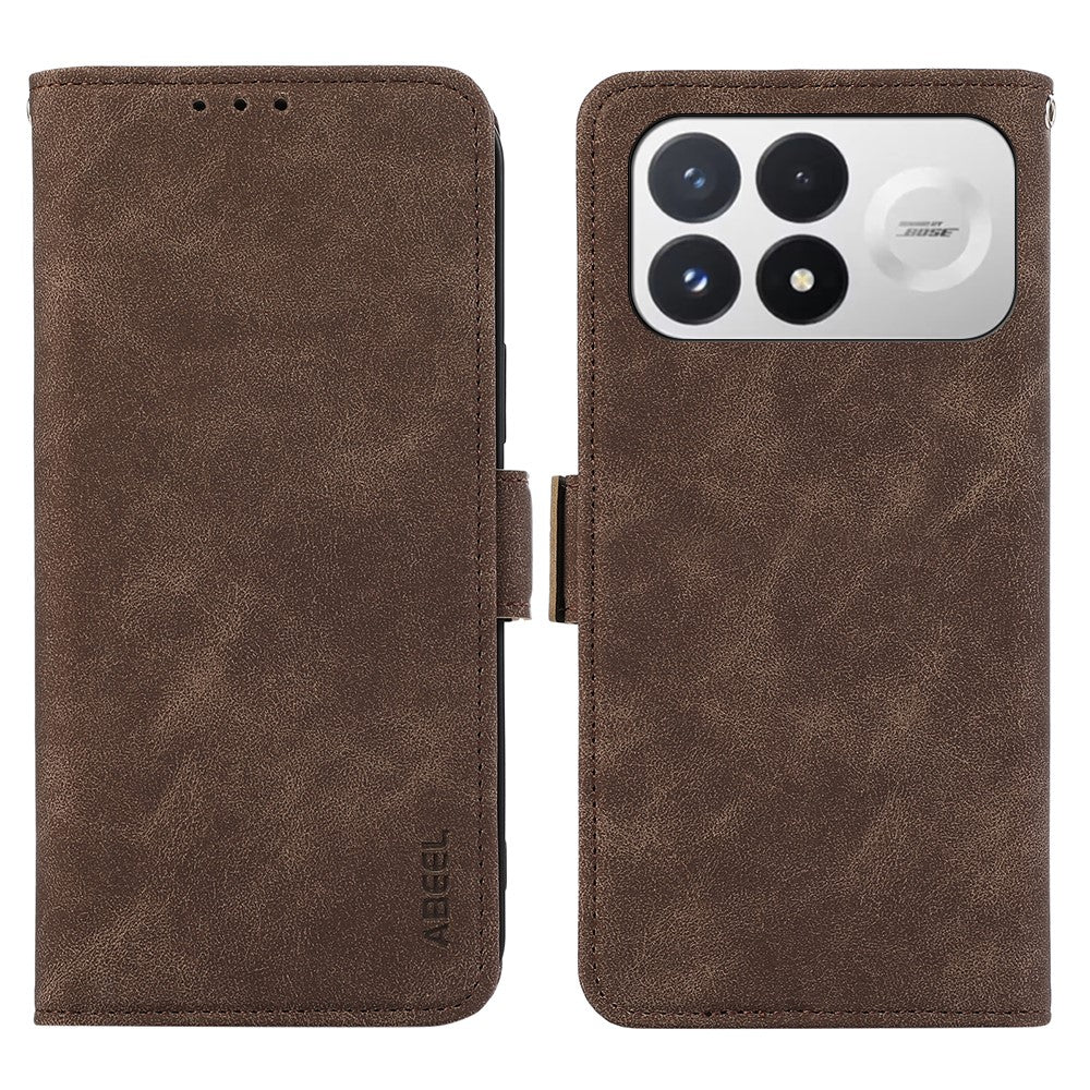 ABEEL For Xiaomi Poco F9 Pro 5G  /  Redmi K100 Pro 5G Case PU Leather Folio Stand View RFID Blocking Phone Cover
