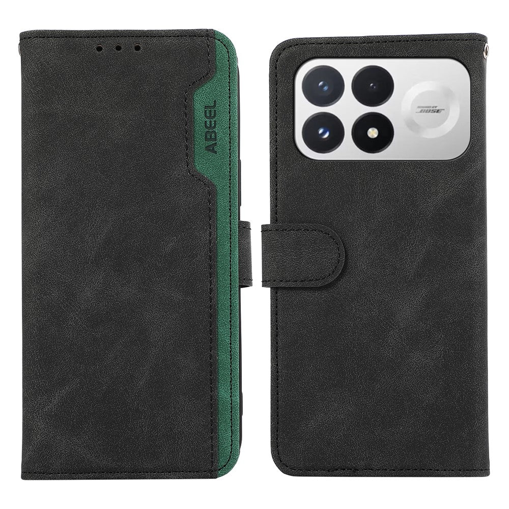 ABEEL For Xiaomi Poco F9 Pro 5G  /  Redmi K100 Pro 5G Case Color Splicing Leather Flip Phone Cover RFID Blocking