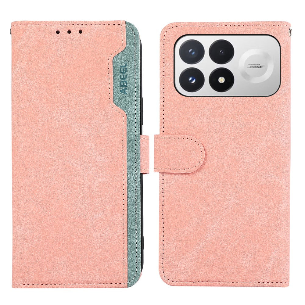 ABEEL For Xiaomi Poco F9 Pro 5G  /  Redmi K100 Pro 5G Case Color Splicing Leather Flip Phone Cover RFID Blocking