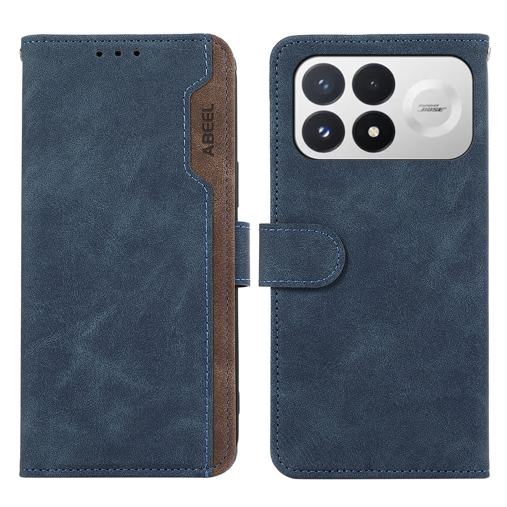 ABEEL For Xiaomi Poco F9 Pro 5G  /  Redmi K100 Pro 5G Case Color Splicing Leather Flip Phone Cover RFID Blocking