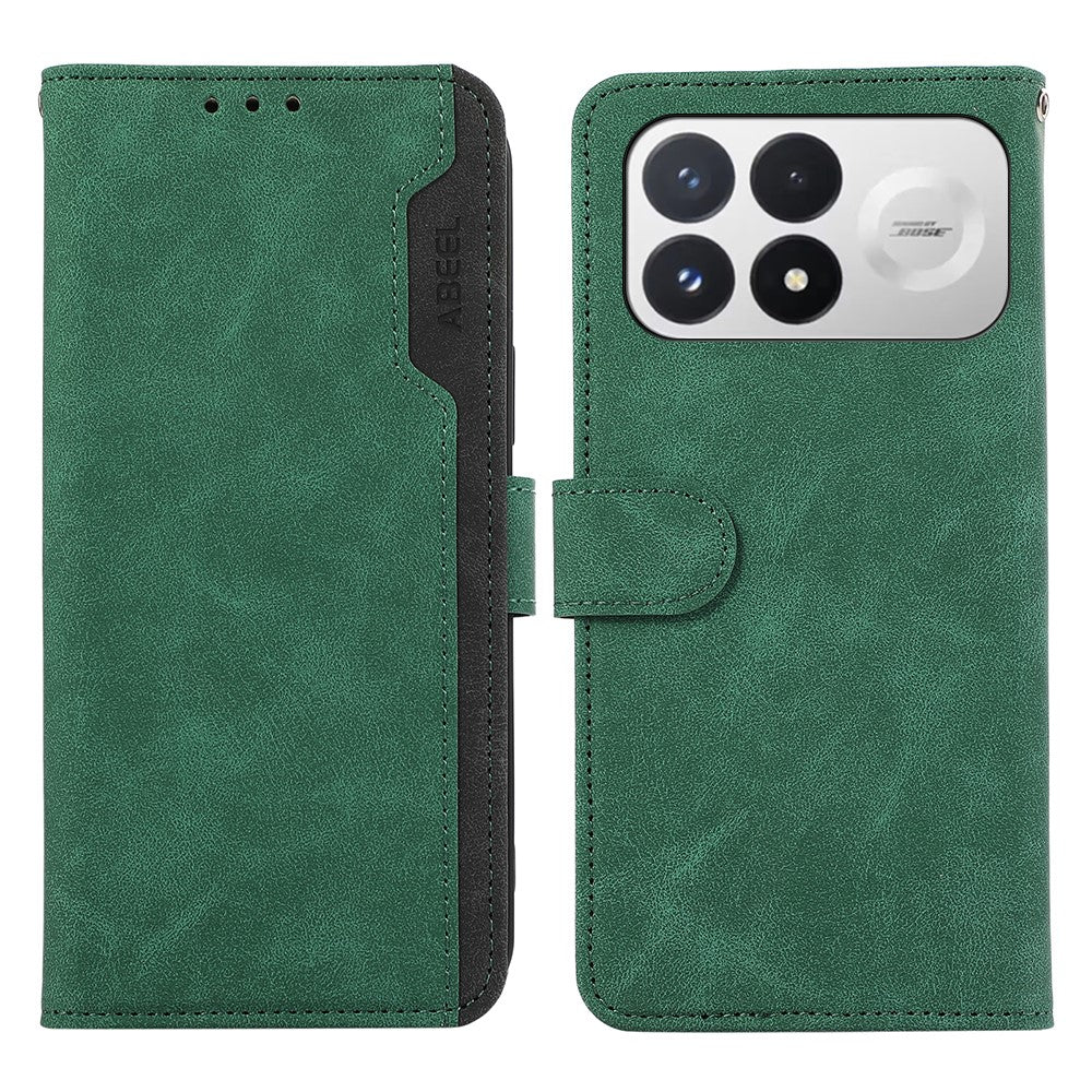 ABEEL For Xiaomi Poco F9 Pro 5G  /  Redmi K100 Pro 5G Case Color Splicing Leather Flip Phone Cover RFID Blocking