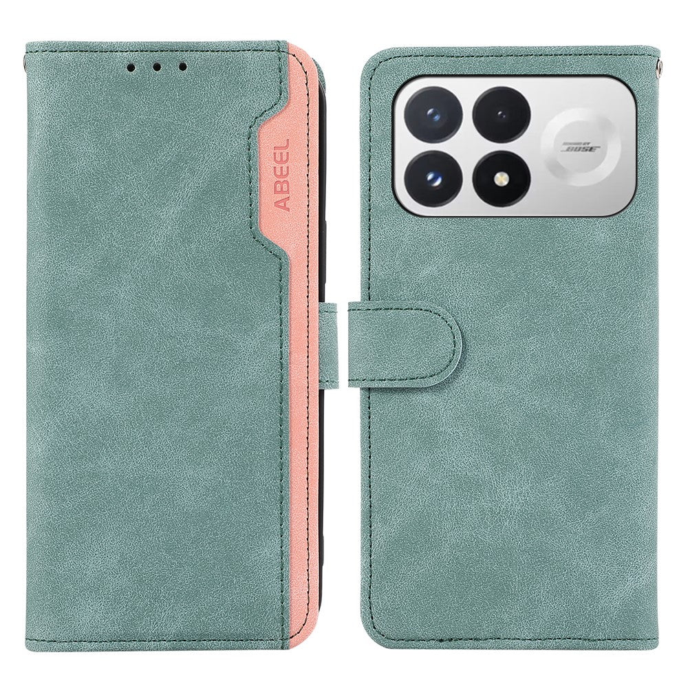 ABEEL For Xiaomi Poco F9 Pro 5G  /  Redmi K100 Pro 5G Case Color Splicing Leather Flip Phone Cover RFID Blocking