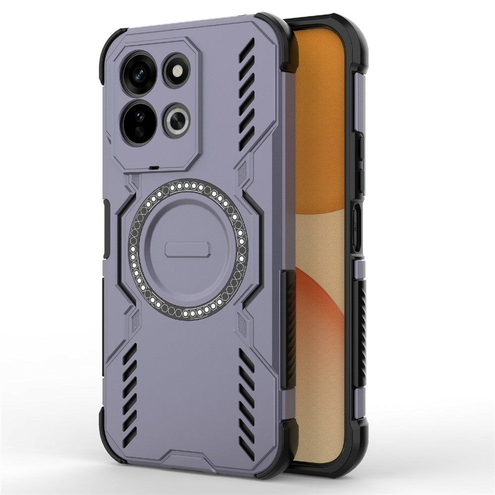 Xiaomi Redmi 17 5G / 17 4G magnetisk Butterfly Armor-cover i PC + TPU med hulmønster og varmeafledning