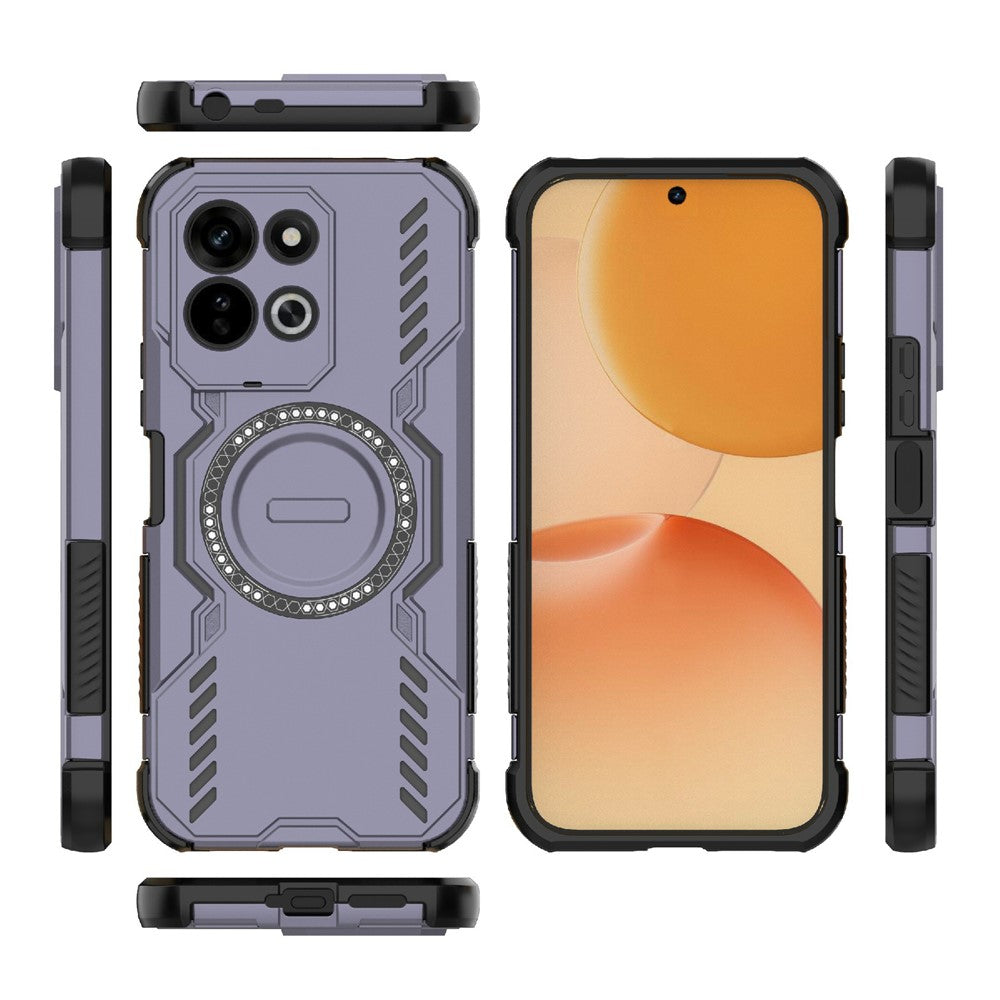 Xiaomi Redmi 17 5G / 17 4G magnetisk Butterfly Armor-cover i PC + TPU med hulmønster og varmeafledning