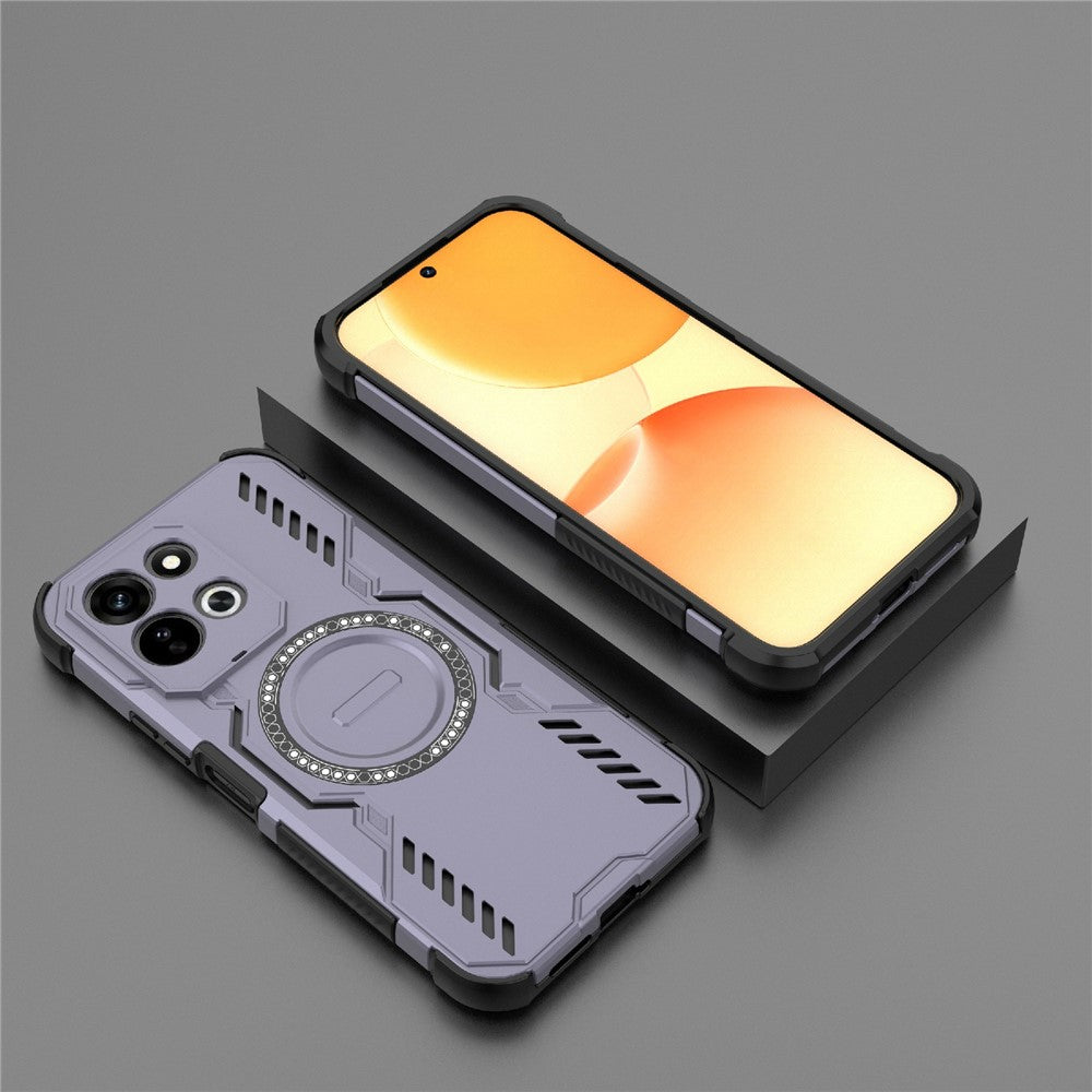 Xiaomi Redmi 17 5G / 17 4G magnetisk Butterfly Armor-cover i PC + TPU med hulmønster og varmeafledning