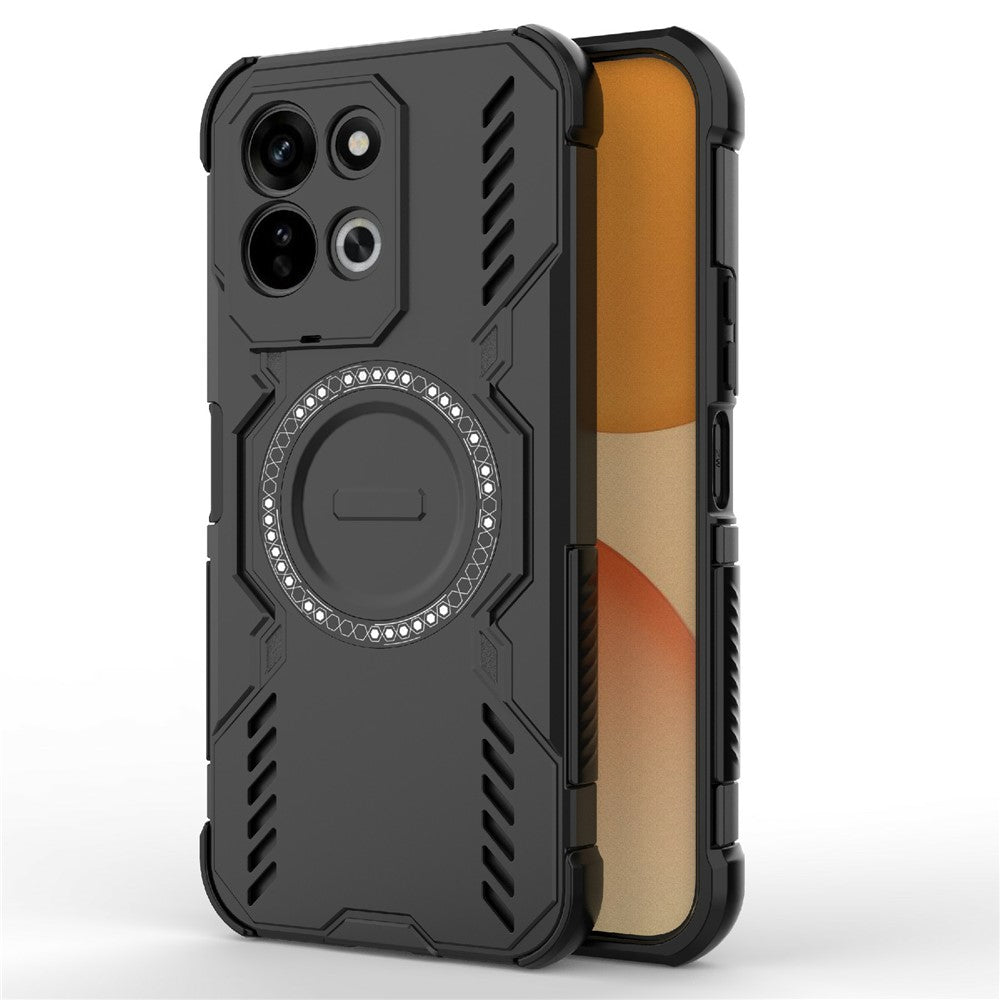 Xiaomi Redmi 17 5G / 17 4G magnetisk Butterfly Armor-cover i PC + TPU med hulmønster og varmeafledning