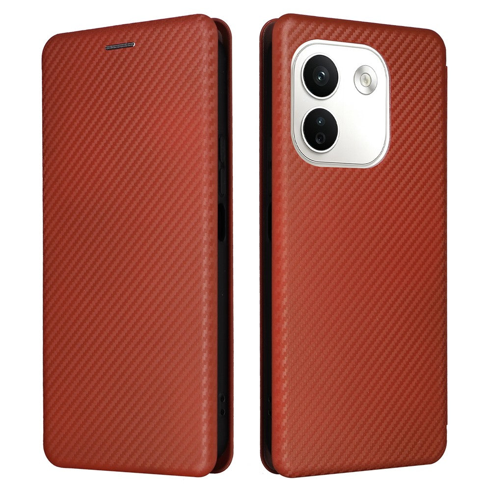 For Xiaomi Redmi Note 17 Pro Max 5G Phone Case Carbon Fiber Texture Drop-Proof PU Leather Phone Cover