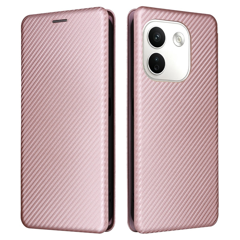 For Xiaomi Redmi Note 17 Pro Max 5G Phone Case Carbon Fiber Texture Drop-Proof PU Leather Phone Cover