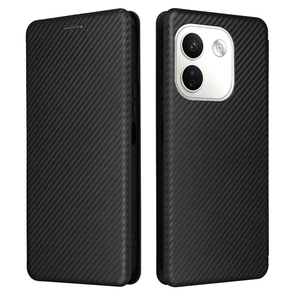 For Xiaomi Redmi Note 17 Pro Max 5G Phone Case Carbon Fiber Texture Drop-Proof PU Leather Phone Cover