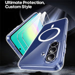 Samsung Galaxy A27 5G-magnetisk etui, akryl + TPU-stødsikkert mobilcover mod gulning + 2 stk. hærdede skærmbeskyttere