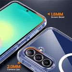 Samsung Galaxy A27 5G-magnetisk etui, akryl + TPU-stødsikkert mobilcover mod gulning + 2 stk. hærdede skærmbeskyttere