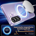 Samsung Galaxy A37 5G-magnetcover i akryl + TPU, gulningsresistent og stødsikkert mobilcover + 2 stk. hærdede glasskærmbeskyttere