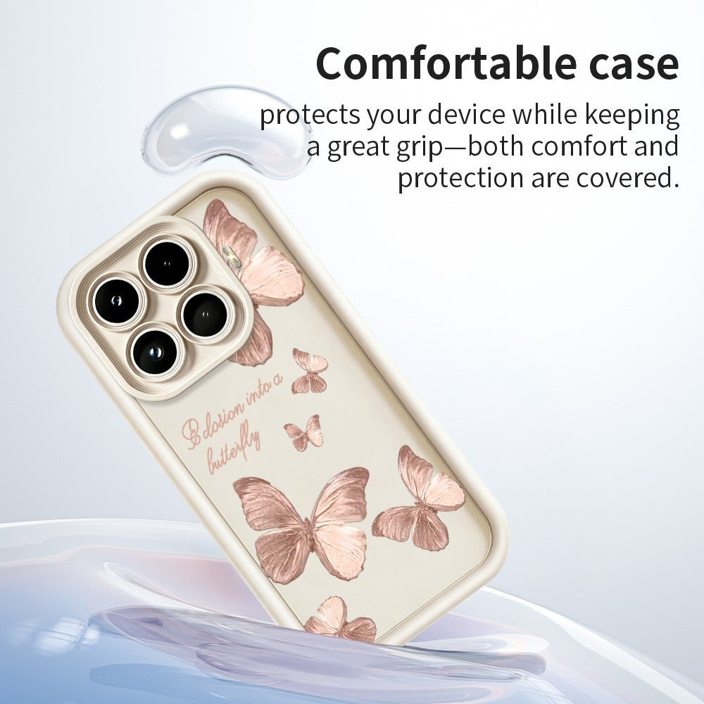Xiaomi 17T Pro TPU-skal med fjärilsmönster och gummibelagt bakstycke