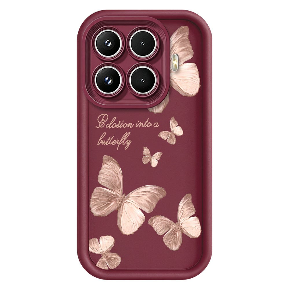 Xiaomi 17T Pro TPU-skal med fjärilsmönster och gummibelagt bakstycke