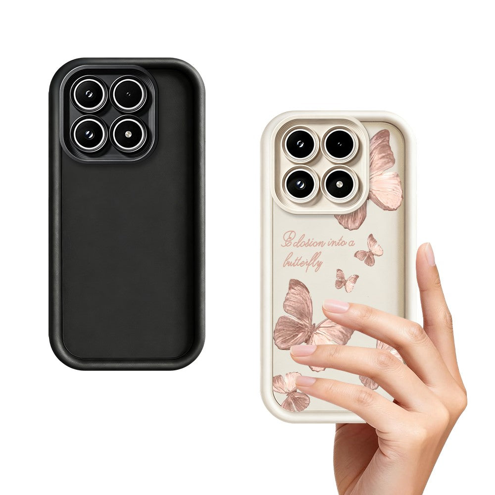 For Xiaomi 17 TPU Case Butterfly Pattern Rubberized Phone Back Cover