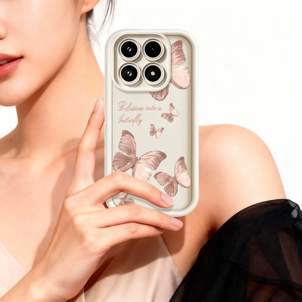 For Xiaomi 17 TPU Case Butterfly Pattern Rubberized Phone Back Cover