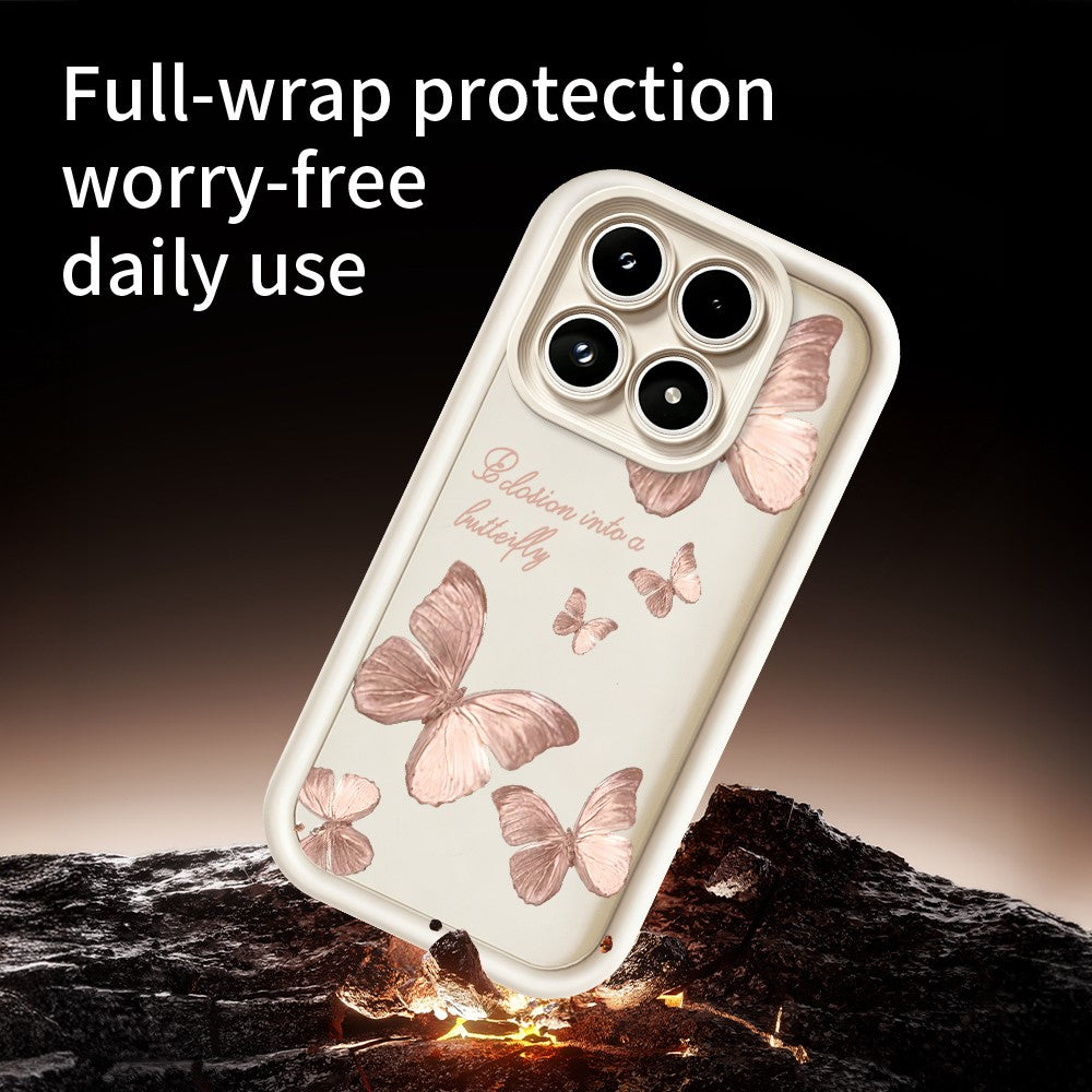 For Xiaomi 17 TPU Case Butterfly Pattern Rubberized Phone Back Cover