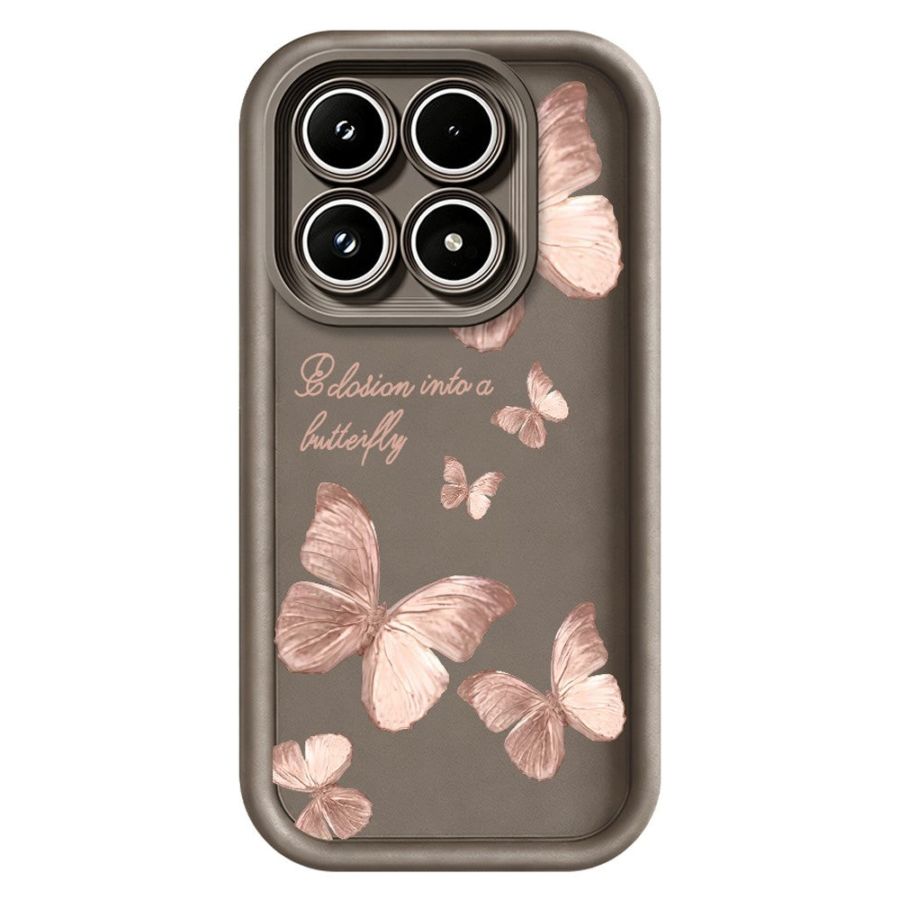 For Xiaomi 17 TPU Case Butterfly Pattern Rubberized Phone Back Cover