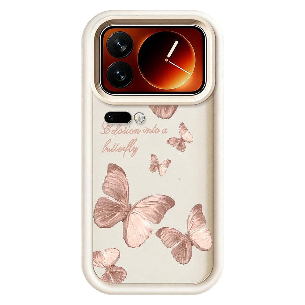 For Xiaomi 17 Pro TPU Case Butterfly Pattern Rubberized Phone Back Cover