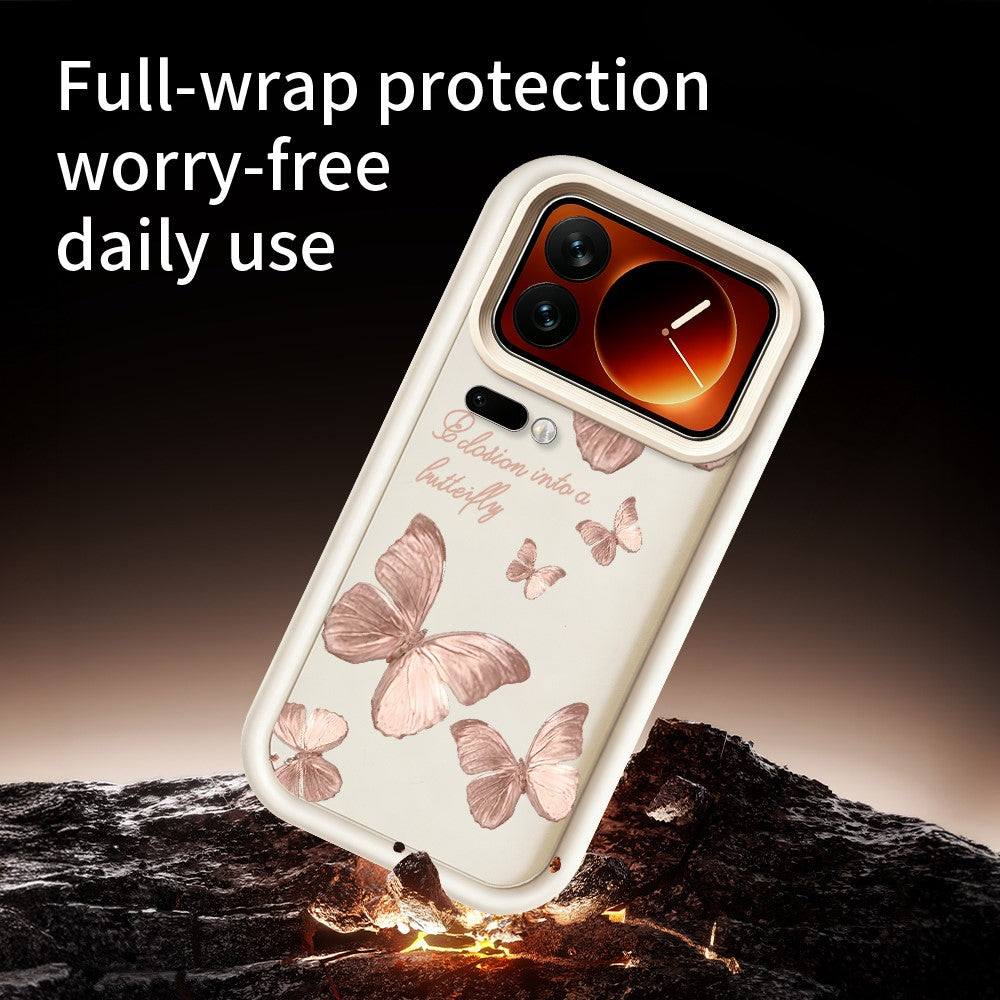 For Xiaomi 17 Pro Max TPU Case Butterfly Pattern Rubberized Phone Back Cover