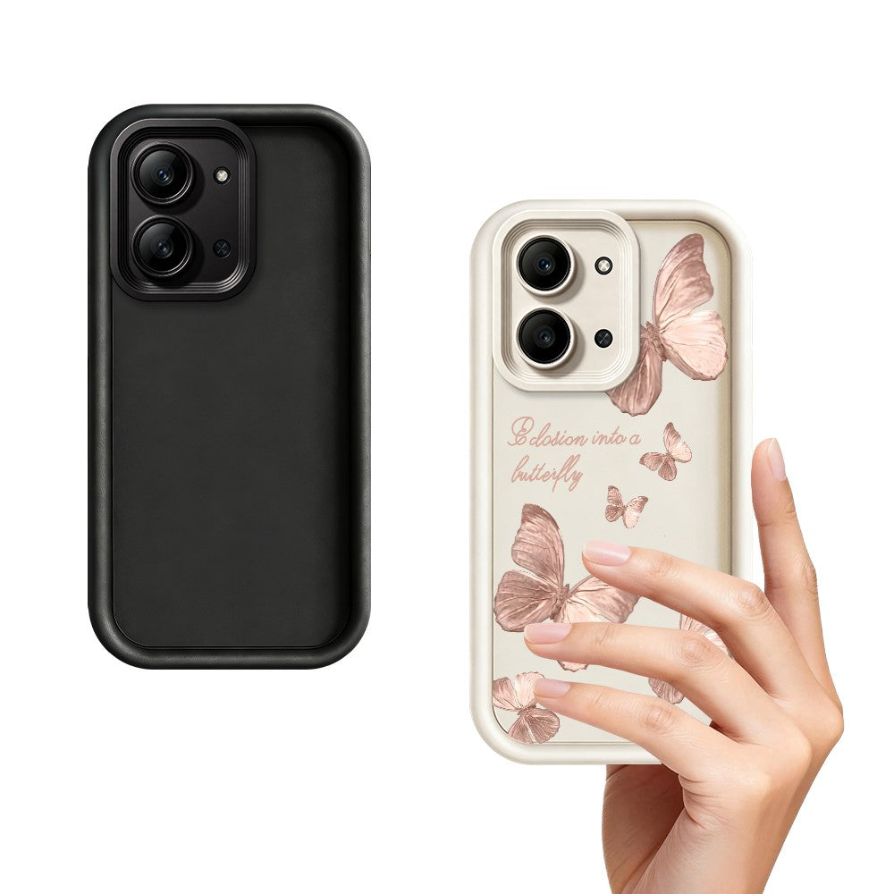 For Xiaomi Redmi 15C 4G (Global) (171mm)  /  Poco C85 4G (171mm) TPU Case Butterfly Pattern Rubberized Phone Back Cover