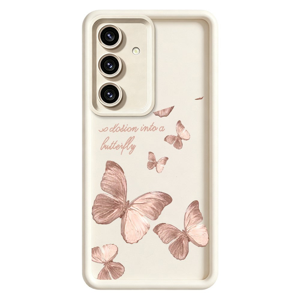 Samsung Galaxy S26+ TPU-skal med fjärilsmönster och gummibelagt bakstycke
