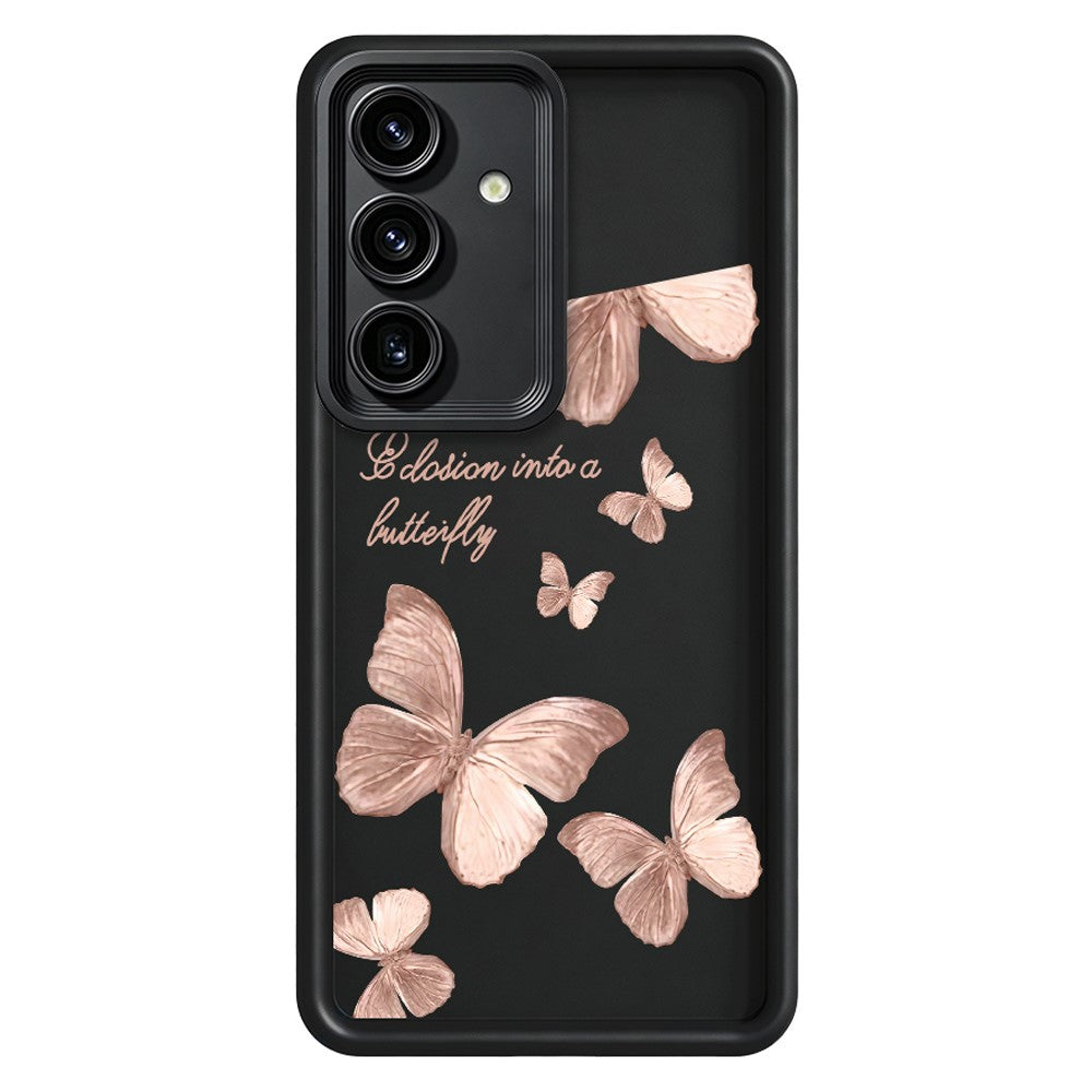 Samsung Galaxy S26+ TPU-skal med fjärilsmönster och gummibelagt bakstycke