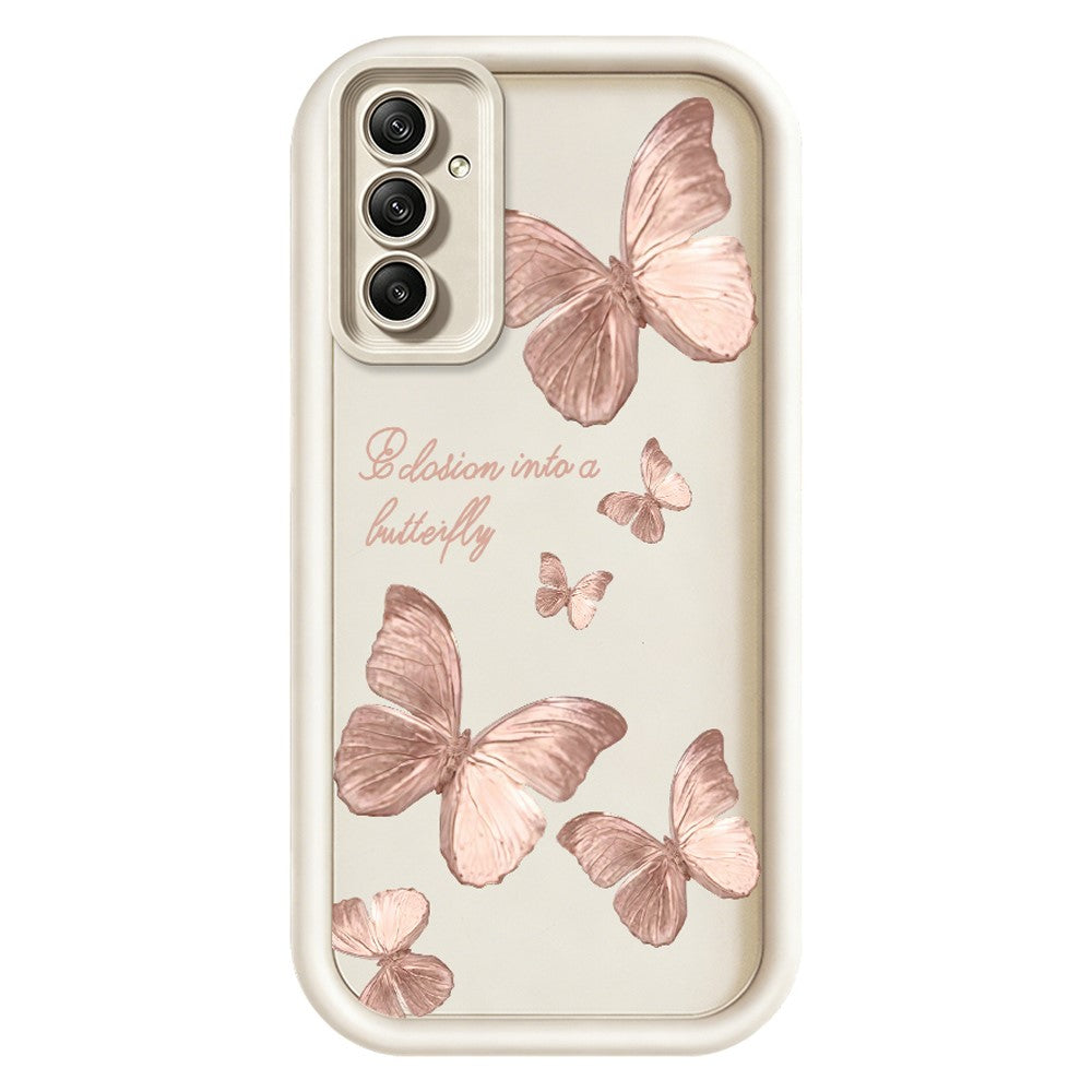 TPU-skal till Samsung Galaxy A18 5G / A18 4G / A17 5G / A17 4G fjärilsmönster gummerat bakstycke