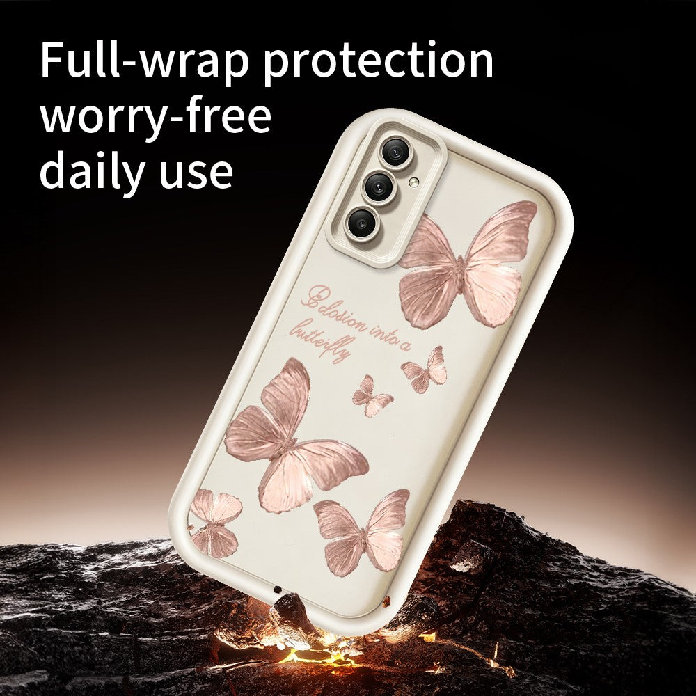 TPU-skal till Samsung Galaxy A18 5G / A18 4G / A17 5G / A17 4G fjärilsmönster gummerat bakstycke
