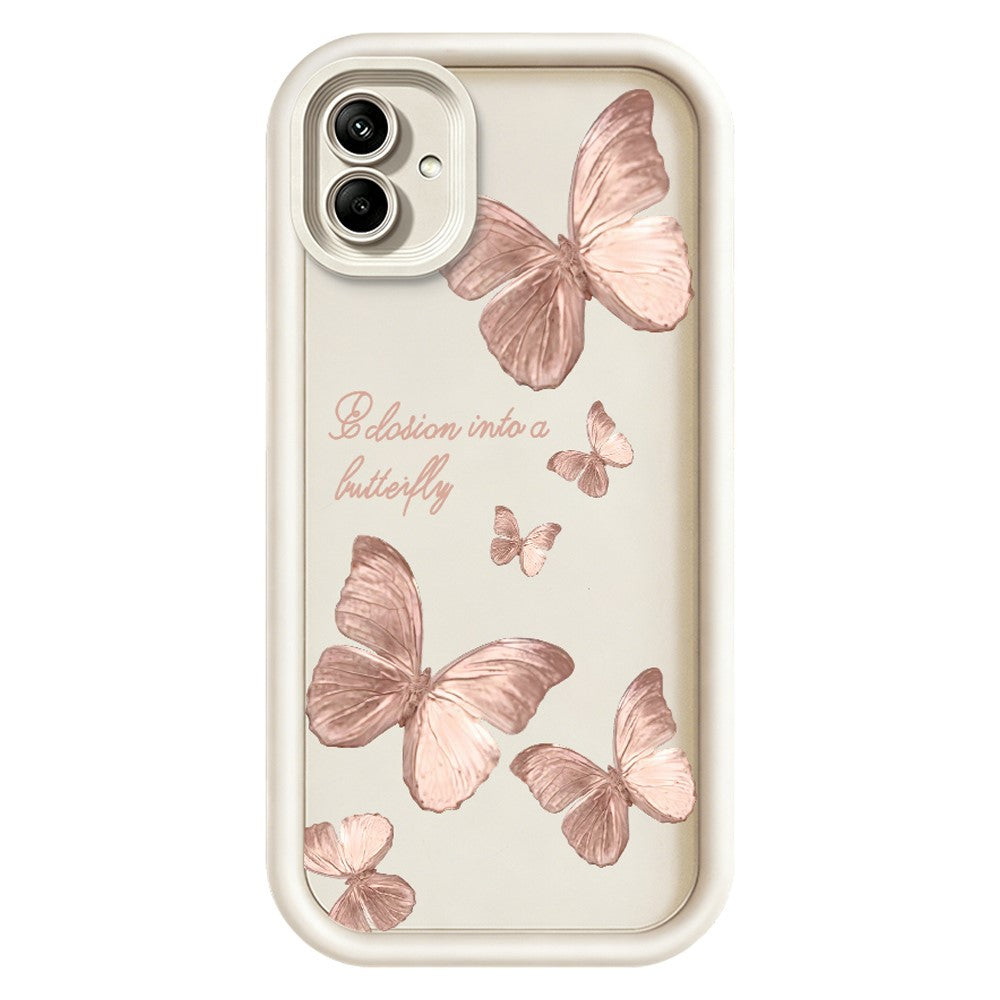 Samsung Galaxy A08 4G / A07 4G / A07s 4G TPU-skal Fjärilsmönster Gummerat Baksida mobilfodral