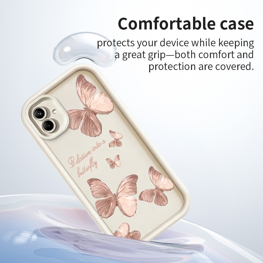 Samsung Galaxy A08 4G / A07 4G / A07s 4G TPU-skal Fjärilsmönster Gummerat Baksida mobilfodral