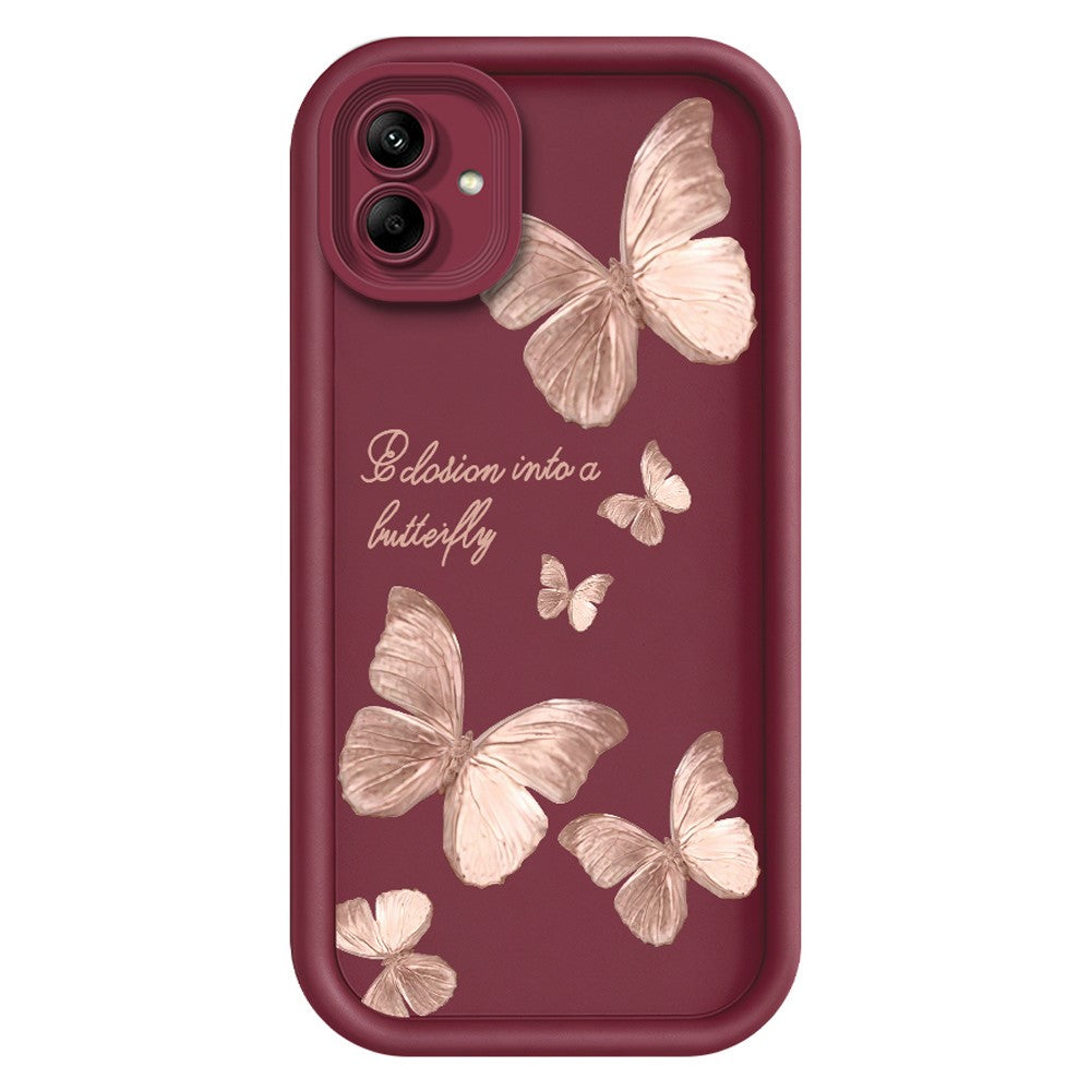 Samsung Galaxy A08 4G / A07 4G / A07s 4G TPU-skal Fjärilsmönster Gummerat Baksida mobilfodral