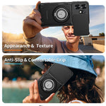 Telefoncover med skydelåg til kamera til Honor 600 Smart 5G / X7e Plus 5G / X7e Plus 4G, Ring Kickstand PC + TPU bagcover