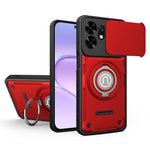 Telefoncover med skydelåg til kamera til Honor 600 Smart 5G / X7e Plus 5G / X7e Plus 4G, Ring Kickstand PC + TPU bagcover