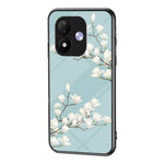 mobilskal för Xiaomi Redmi Note 17 4G (Global) / Note 17 (Indien / Kina) 5G / Note 17 5G (Global), blommönster TPU + skyddande skal i härdat glas