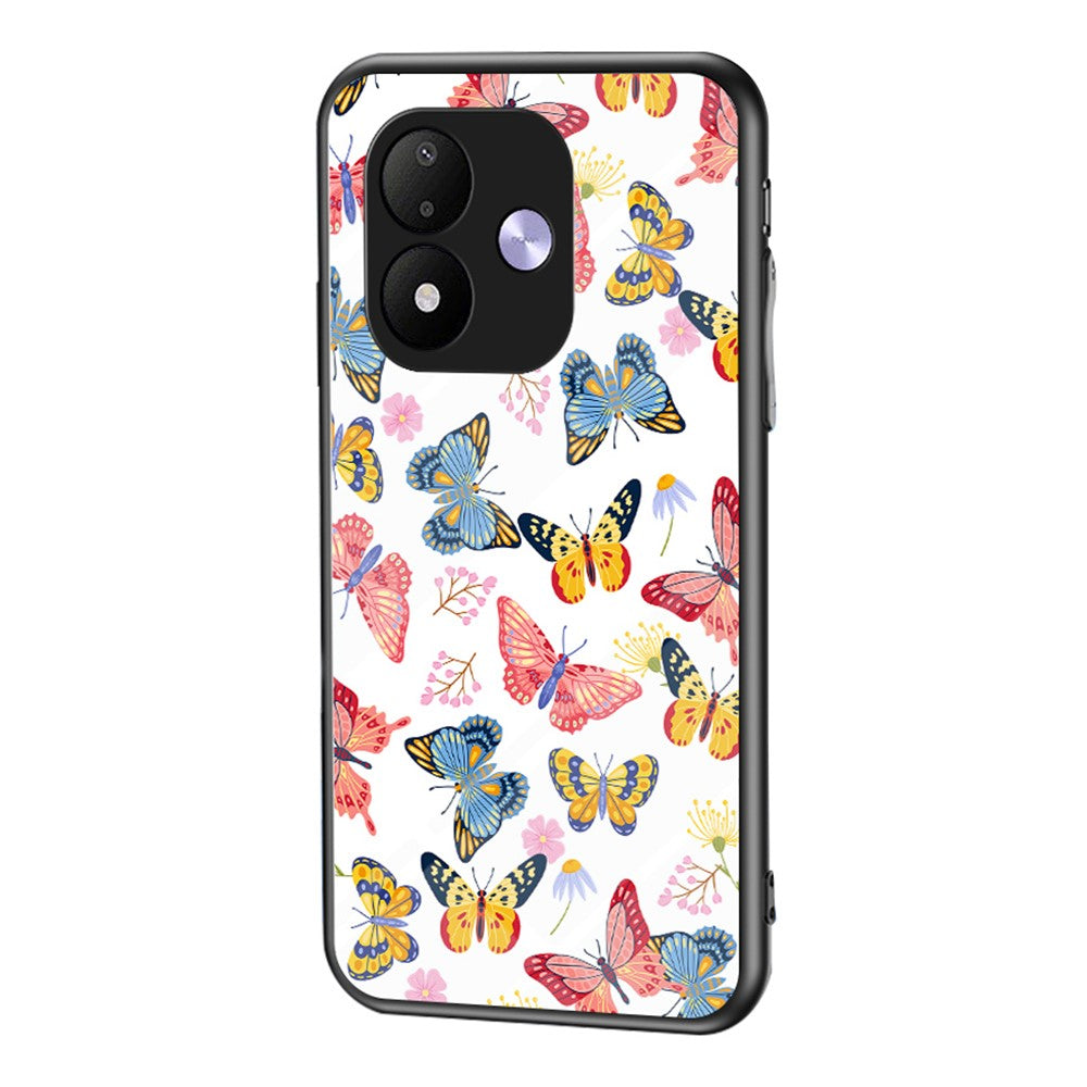mobilskal för Xiaomi Redmi Note 17 4G (Global) / Note 17 (Indien / Kina) 5G / Note 17 5G (Global), Fjärilsmönster TPU + Skyddande skal i härdat glas
