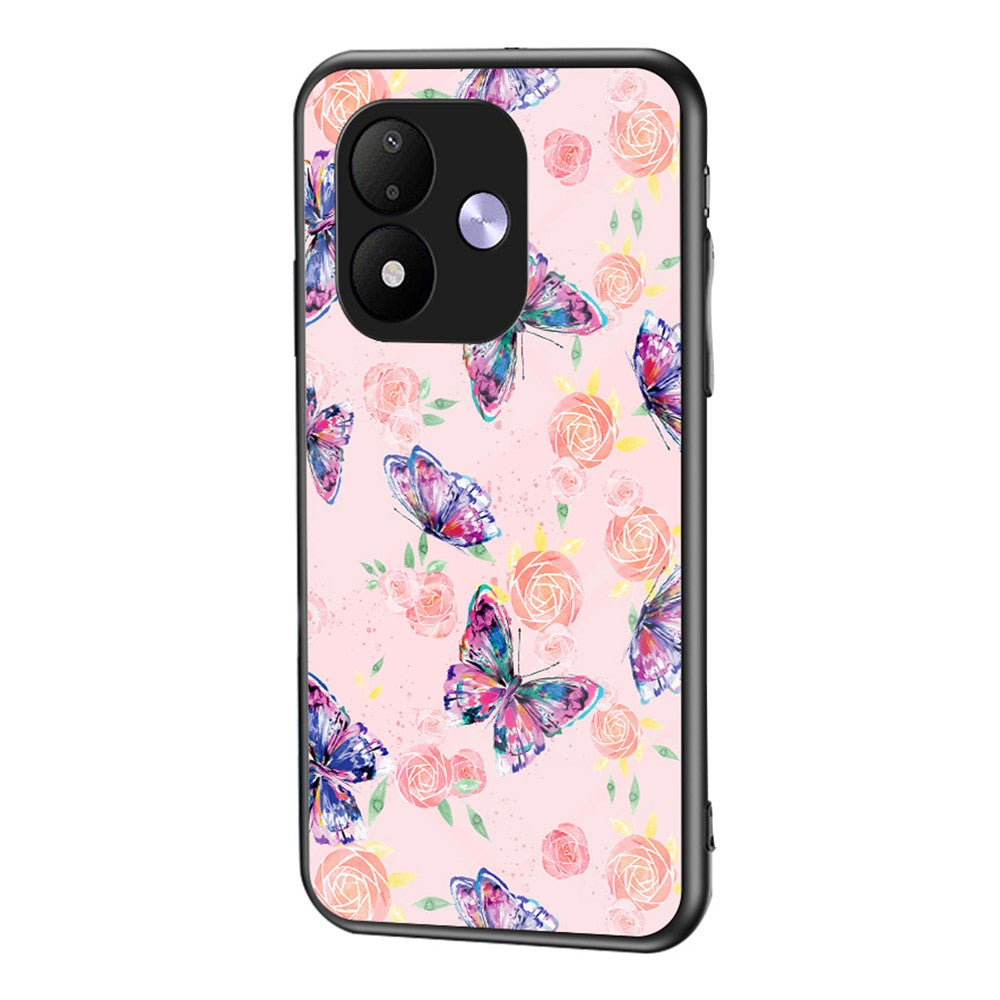 mobilskal för Xiaomi Redmi Note 17 4G (Global) / Note 17 (Indien / Kina) 5G / Note 17 5G (Global), Fjärilsmönster TPU + Skyddande skal i härdat glas