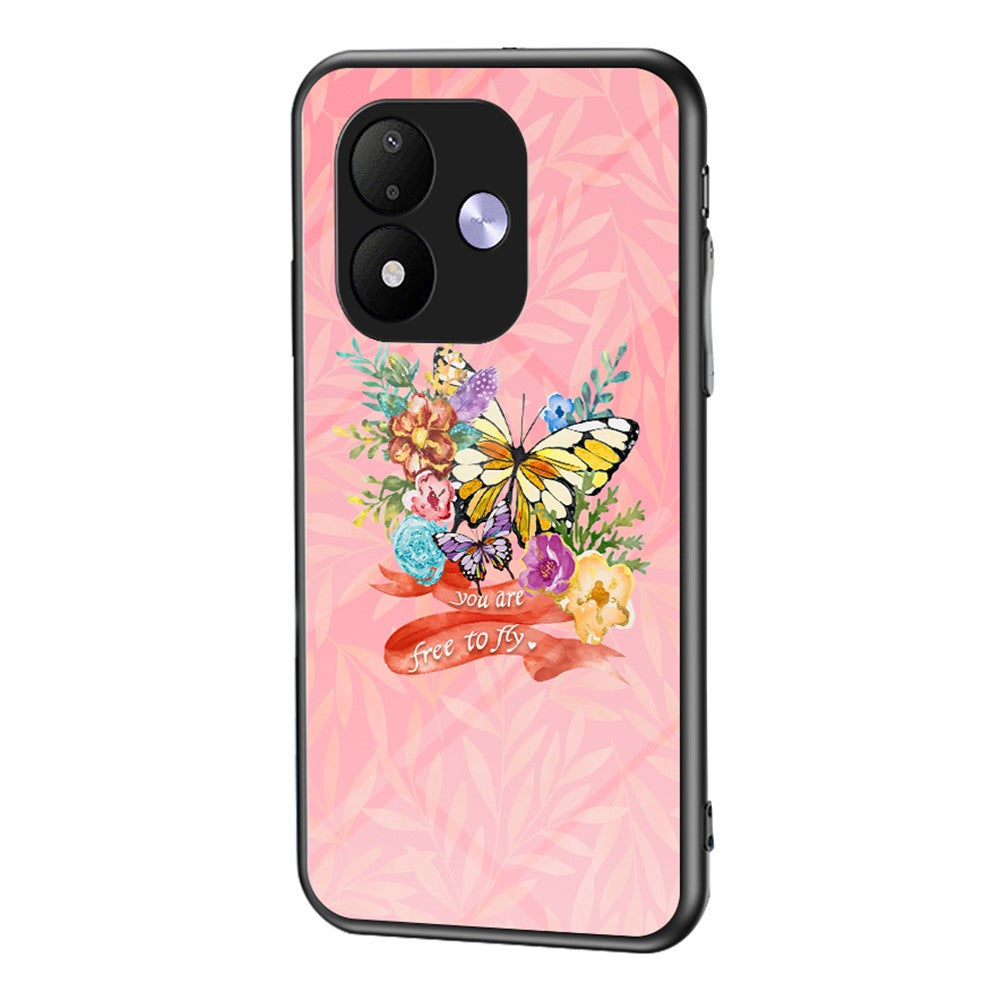 mobilskal för Xiaomi Redmi Note 17 4G (Global) / Note 17 (Indien / Kina) 5G / Note 17 5G (Global), Fjärilsmönster TPU + Skyddande skal i härdat glas