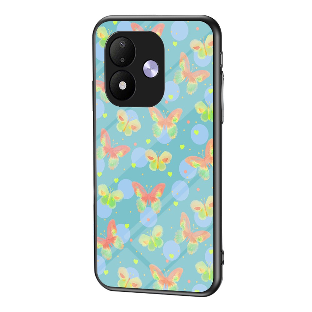 mobilskal för Xiaomi Redmi Note 17 4G (Global) / Note 17 (Indien / Kina) 5G / Note 17 5G (Global), Fjärilsmönster TPU + Skyddande skal i härdat glas