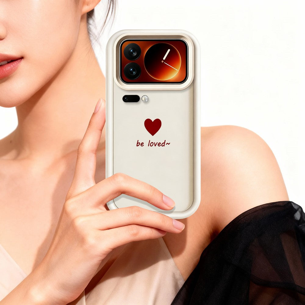 Xiaomi 17 Pro Max TPU-skal Be Loved hjärtmönster gummerat stötsäkert mobilskydd