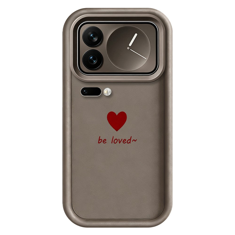 Xiaomi 17 Pro Max TPU-skal Be Loved hjärtmönster gummerat stötsäkert mobilskydd