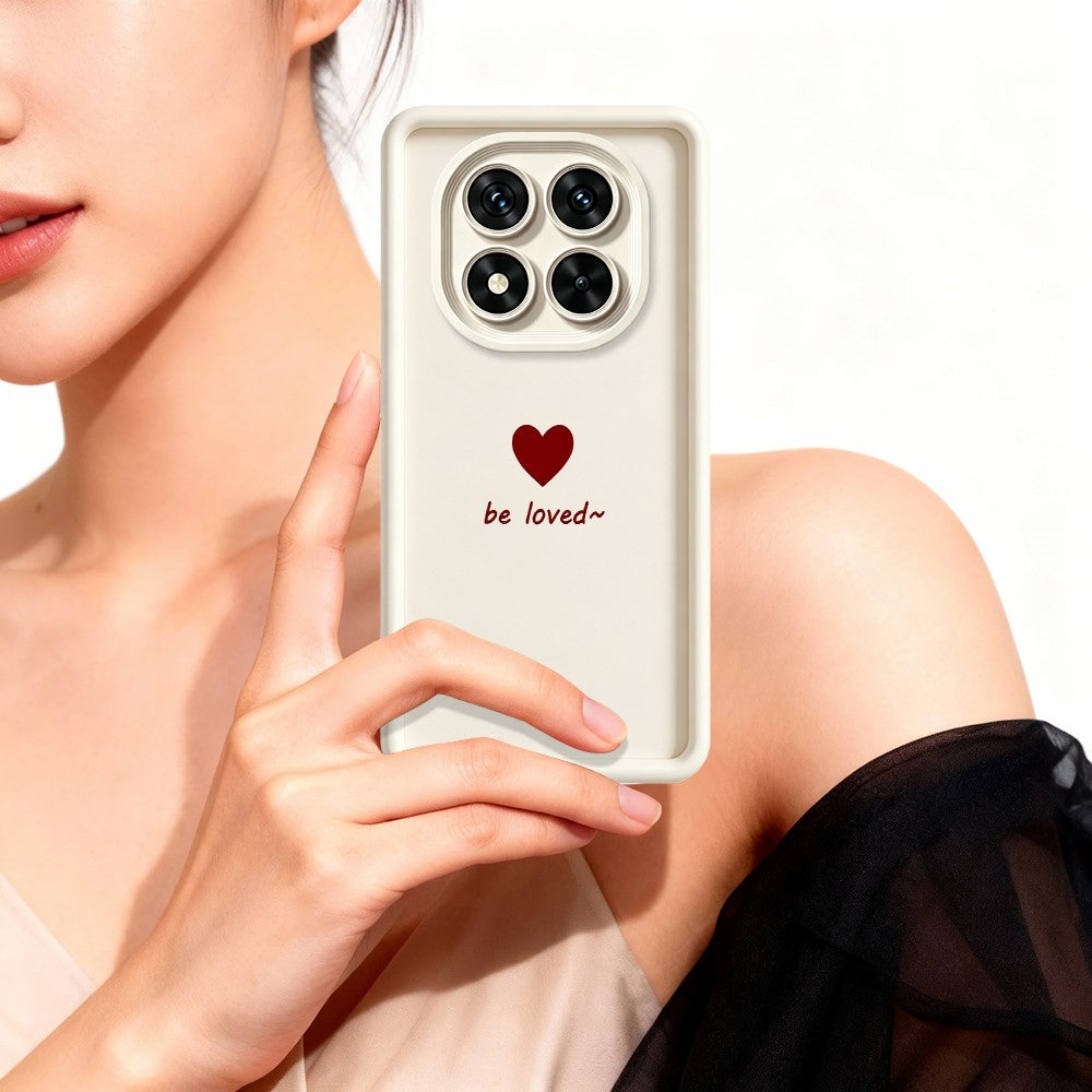 Xiaomi Redmi Note 15 Pro+ 5G (Global) / Poco M8 Pro 5G TPU-skal Be Loved hjärtmönster gummerat stötsäkert mobilskal