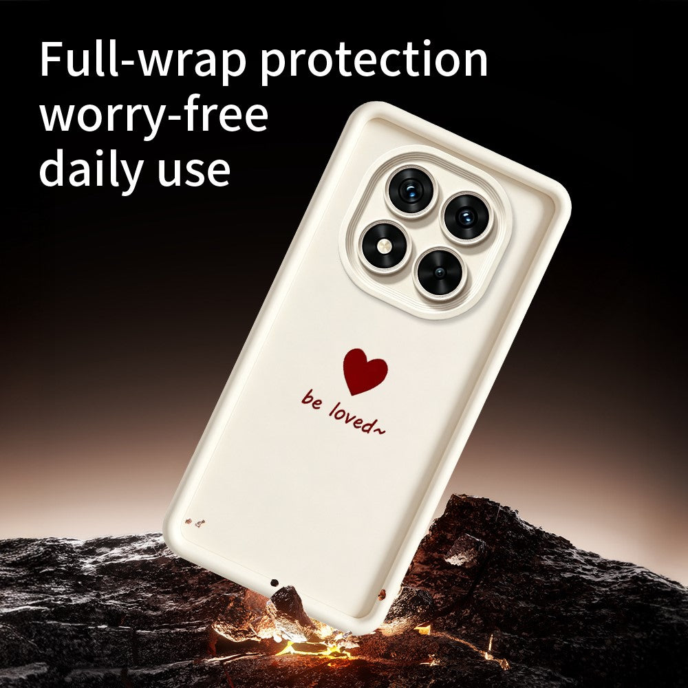 Xiaomi Redmi Note 15 Pro+ 5G (Global) / Poco M8 Pro 5G TPU-skal Be Loved hjärtmönster gummerat stötsäkert mobilskal
