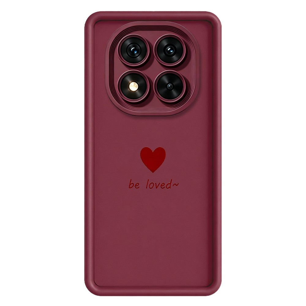 Xiaomi Redmi Note 15 Pro+ 5G (Global) / Poco M8 Pro 5G TPU-skal Be Loved hjärtmönster gummerat stötsäkert mobilskal